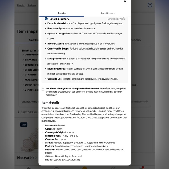 Batman Backpack - Picture 7 of 7